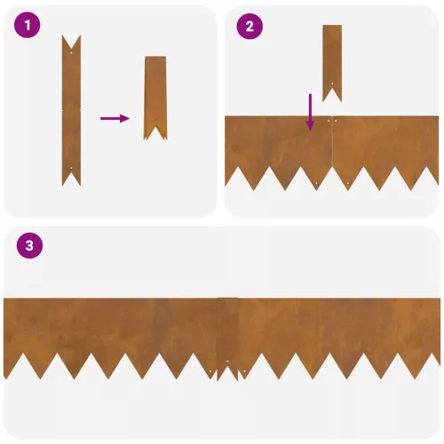  Fűszegélyezők 20 db 100x0,5x15 cm Időjárásálló Acél