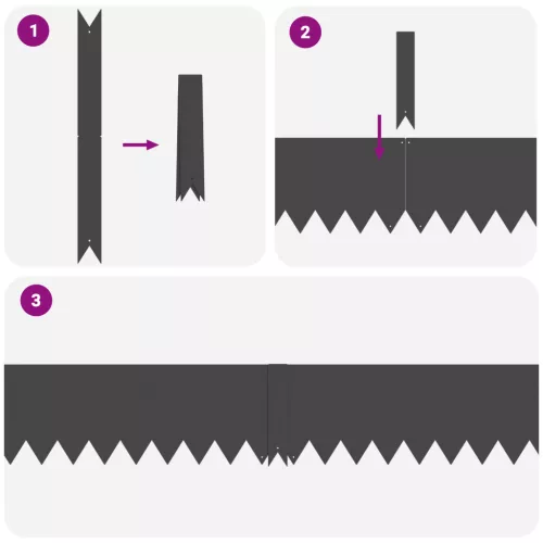  Fűszegélyek 20 db Fekete 100x0.5x20 cm Acél