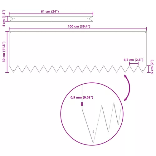  fűélvédő 10 db Olívazöld 100x0,5x30 cm Acél