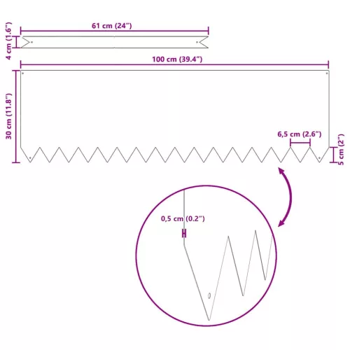  Fűszegélyezés 20 pcs Ezüst 100 x 0.05 x 20 cm Horganyzott acél