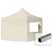   Professional összecsukható sátrak ECO 300 g/m2 ponyvával, alumínium szerkezettel, 4 oldalfallal - 3x3m krém