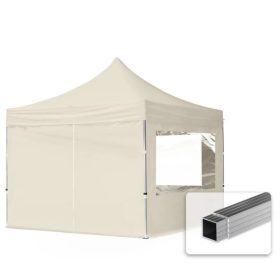   TP 3x3m összecsukható alumínium pavilon, 4 db oldalfallal - krém