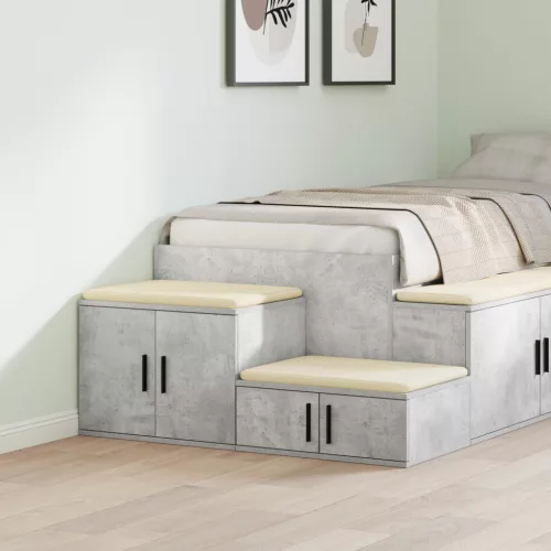  Beton Szürke Tároló Szekrény 103x41x40 cm Mérnöki Fa