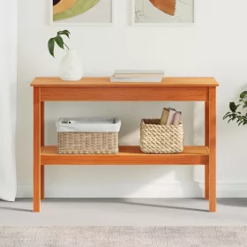  Konzolasztal Viaszbarna 110 x 40 x 75 cm Tömör fenyőfa