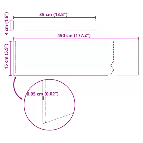  Kerti gyepszegély Ezüst 450 x 15 cm Horganyzott acél
