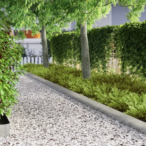  Kerti gyepszegély 4 pcs Ezüst 450 x 15 cm Horganyzott acél