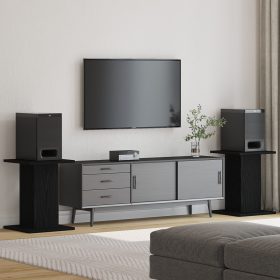    Hangfalállvány 2 db Fekete Tölgyből 30x30x40 cm Mérnöki Fából