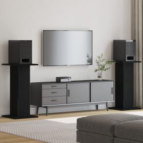    Hangszóró Állványok 2 db Fekete Tölgy 30x30x60 cm Mesterséges Fa