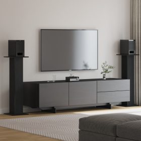    Hangszóró állványok 2 db Fekete tölgyből, 30x30x95 cm, Mérnöki fa