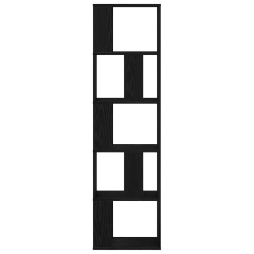  5-tiers könyvespolc Fekete tölgy 45x23,5x162,5 cm Mérnöki fa