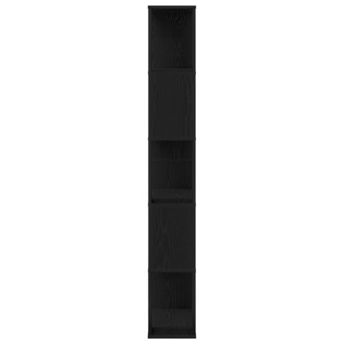  5-tiers könyvespolc Fekete tölgy 45x23,5x162,5 cm Mérnöki fa