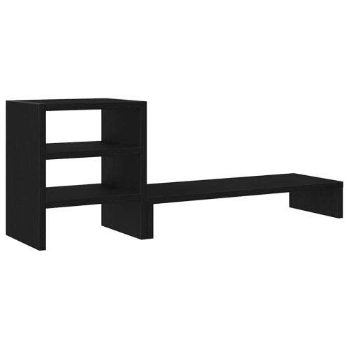  fekete tölgy szerelt fa monitorállvány asztali rendszerezővel