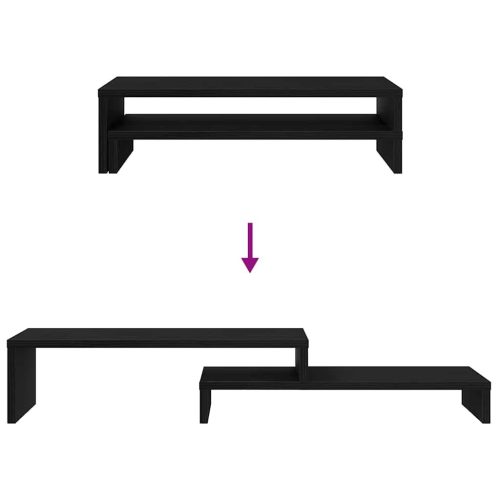  fekete tölgy színű szerelt fa monitorállvány 54 x 22 x 15 cm