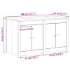  kültéri konyhai szekrény 106x55x64 cm Tömör fa fenyő