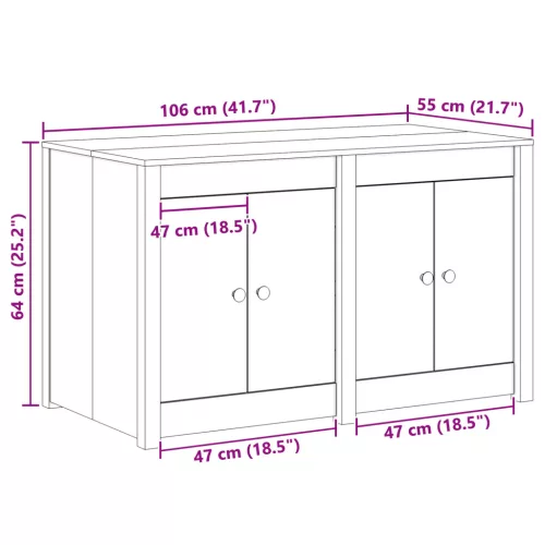  kültéri konyhai szekrény 106x55x64 cm Tömör fa fenyő