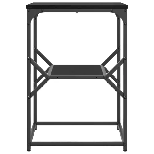  Oldalsó Asztal Fekete Tölgy 41x40x60 cm Műanyag Fából