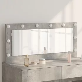    LED világítással ellátott tükör Betonszürke 100x45x18 cm