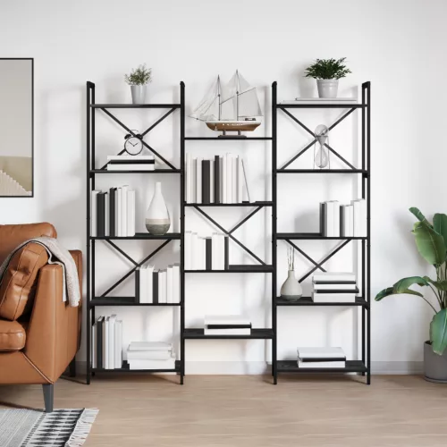  Könyvespolc Musta tammi 156 x 25 x 167.5 cm Faanyag