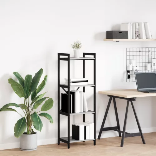  Könyvszekrény Szürke sonoma 40 x 30 x 118 cm Fa és Acél