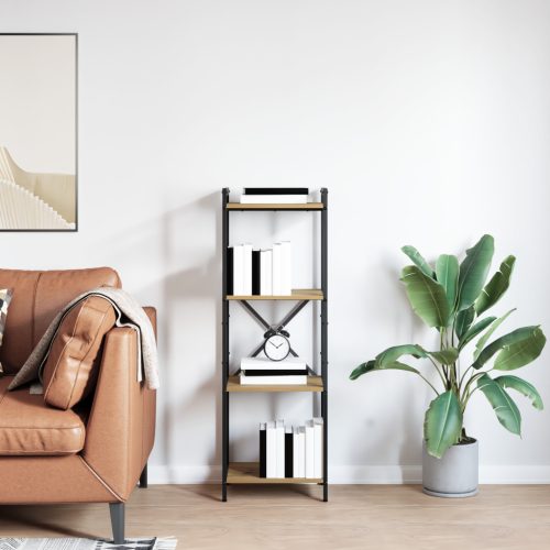  Könyvszekrény kézműves tölgy 40 x 30 x 118 cm Fa és Acél