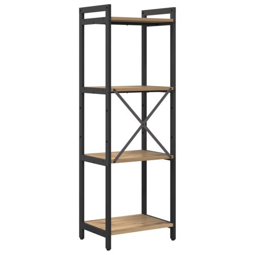  Könyvszekrény kézműves tölgy 40 x 30 x 118 cm Fa és Acél