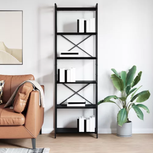  Könyvszekrény Musta tammi 60 x 30 x 188 cm Forgácslemez