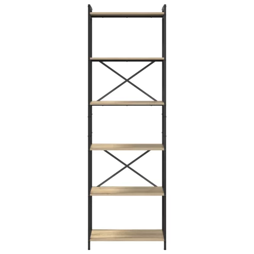  Könyvszekrény sonoma tölgy 60 x 30 x 188 cm MDF és Acél