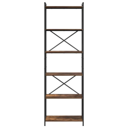 Könyvszekrény Füstölt tölgy 60 x 30 x 188 cm MDF és Acél