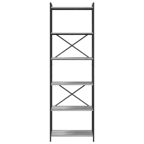  Könyvszekrény Szürke sonoma 60 x 30 x 188 cm Fa és acél