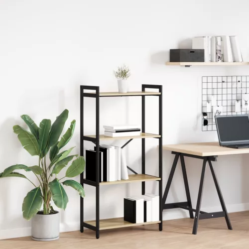  Könyvszekrény sonoma tölgy 60 x 30 x 118 cm MDF és Acél