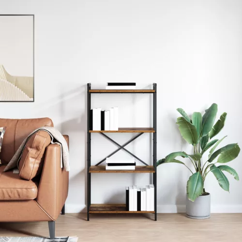  Könyvszekrény Régi fa 60 x 30 x 118 cm Fa és Acél