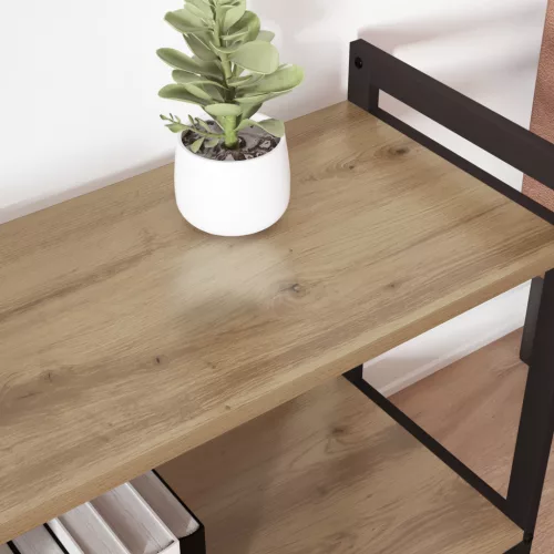  Könyvszekrény kézműves tölgy 60 x 30 x 48.5 cm MDF és Acél