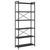 Könyvszekrény Musta tammi 80 x 30 x 188 cm Fa és Acél
