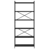  Könyvszekrény Musta tammi 80 x 30 x 188 cm Fa és Acél