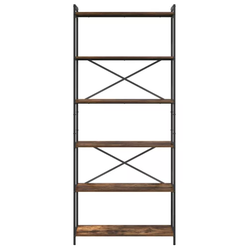  Könyvszekrény Füstölt tölgy 80 x 30 x 188 cm Fa és Acél