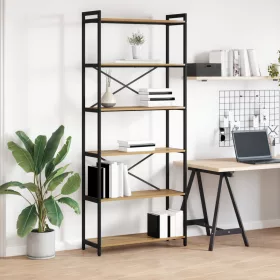  Könyvszekrény kézműves tölgy 80 x 30 x 188 cm Faanyag