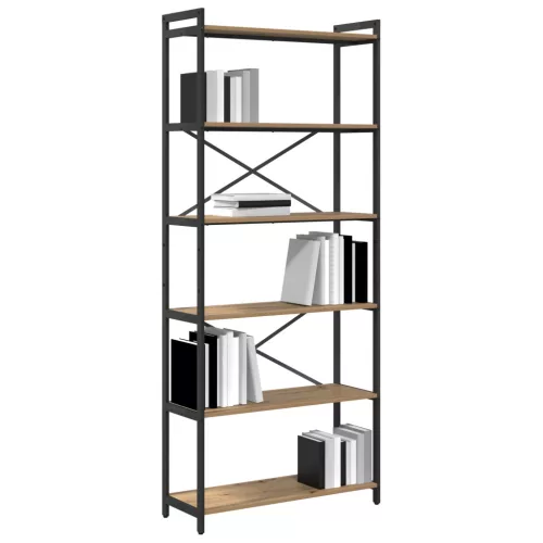  Könyvszekrény kézműves tölgy 80 x 30 x 188 cm Faanyag