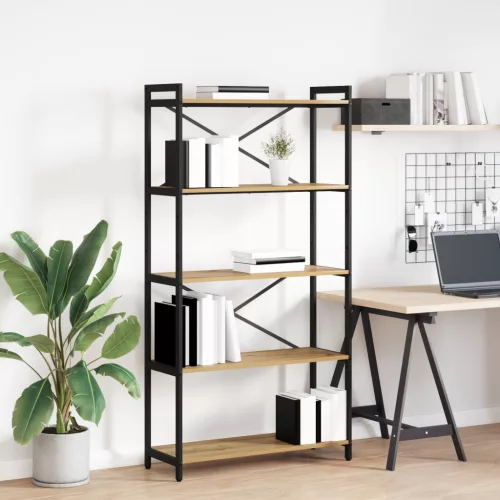  Könyvszekrény kézműves tölgy 80 x 30 x 153 cm Faanyag