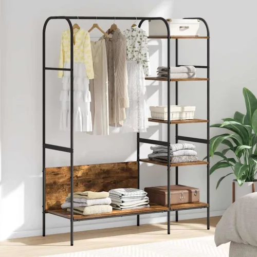  Ruhafogó polcokkal Barna Tölgy 120 x 44 x 160 cm Faanyag