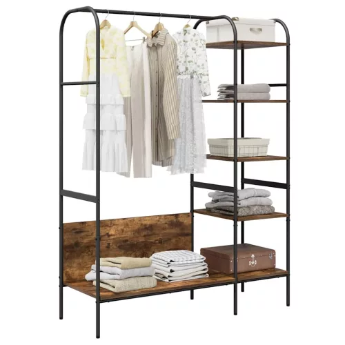  Ruhafogó polcokkal Barna Tölgy 120 x 44 x 160 cm Faanyag