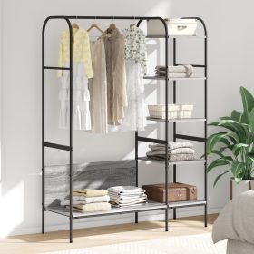    Ruhásszekrény Polcokkal Szürke Sonoma 120x44x160 cm Mérnöki Fa