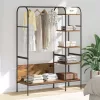  Ruhafogó polcokkal tárolóval Barna 120 x 44 x 160 cm Faanyag