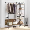  Ruhafogó polcokkal tárolóval Barna 120 x 44 x 160 cm Faanyag