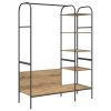  Ruhafogó polcokkal tárolóval Bézs 120 x 44 x 160 cm Faanyag