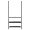  Ruhatartó polcokkal Szürke sonoma 77 x 30 x 171 cm Faanyag