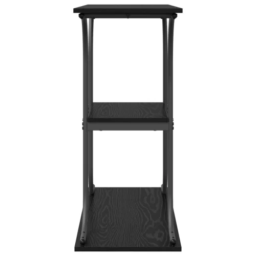  Konzolasztal polcokkal tárolóval Musta tammi 101 x 35 x 80.5 cm Faanyag