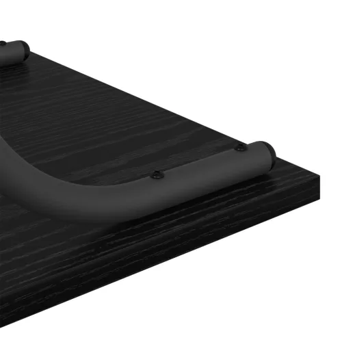  Konzolasztal polcokkal tárolóval Musta tammi 101 x 35 x 80.5 cm Faanyag