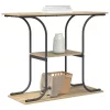  Konzolasztal polcokkal tárolóval sonoma tölgy 101 x 35 x 80.5 cm Faanyag