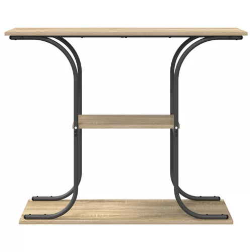  Konzolasztal polcokkal tárolóval sonoma tölgy 101 x 35 x 80.5 cm Faanyag