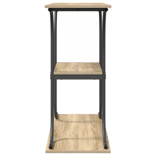  Konzolasztal polcokkal tárolóval sonoma tölgy 101 x 35 x 80.5 cm Faanyag